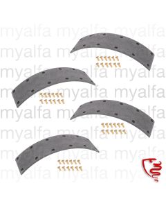 Bremsbeläge Satz (4 Stück) - 1900/102 2000/106 2600 - 75 mm breit mit Nieten